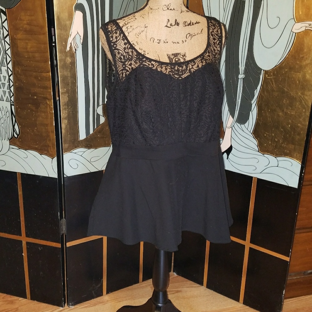 Black peplum  shirt